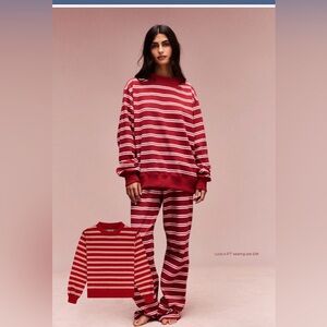 Parke Striped Mockneck Pullover S/M New in bag